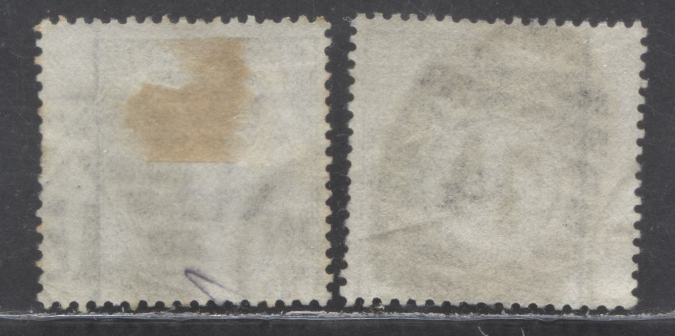 Lot 302 Great Britain SC#62 (SG#147) 6d Grey 1873-1880 Large Coloured Corner Letters, Plate 13 Printing, Spray Of Rose Wmk, London District Cancels, 2 Very Good - Fine Used Examples, Estimated Value $60