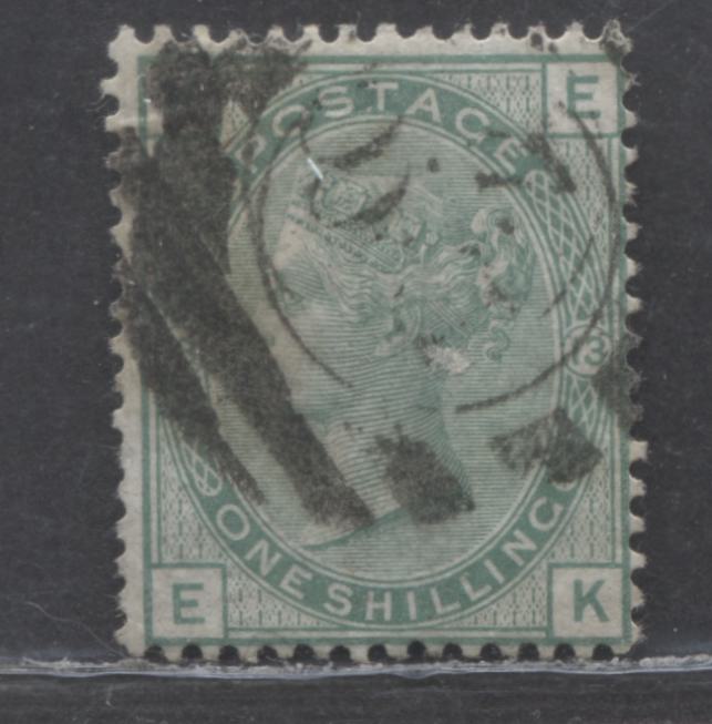 Lot 32 Great Britain SC#64 (SG#150) 1/- Green 1873-1880 Large Coloured Corner Letters, Plate 13 Printing, Spray Of Rose Wmk, A Very Good - Fine Used Example, Click on Listing to See ALL Pictures, Estimated Value $53