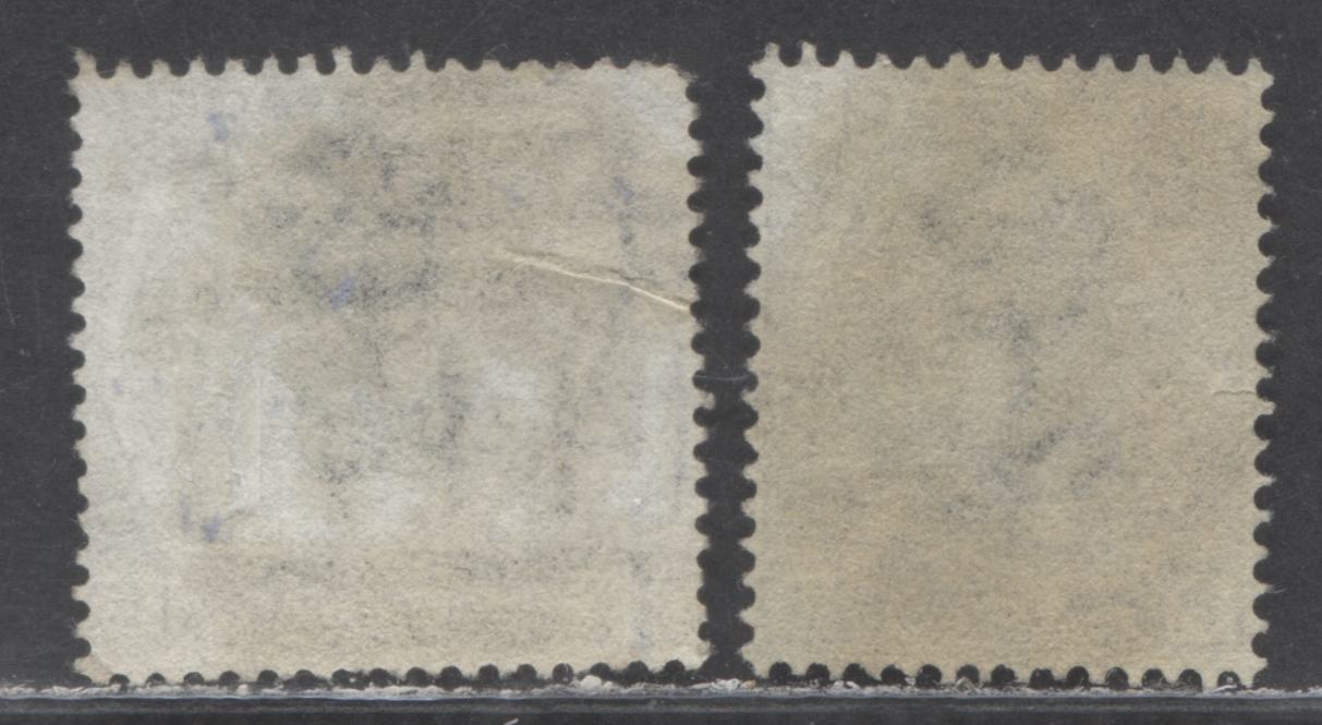 Great Britain SC#62 (SG#147) 6d Grey 1873-1880 Large Coloured Corner Letters, Plate 14 Printing, Spray Of Rose Wmk, NPD cancel & #447 Leeds Yorkshire, 2 Very Good Used Examples, Estimated Value $45