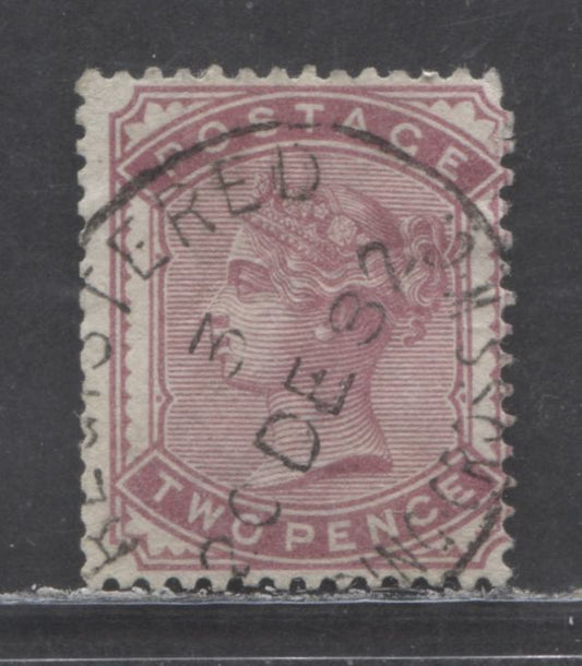 Lot 92 Great Britain SC#81 (SG#168a) 2d Deep Rose 1880-1881 Postage Issue , Imperial Crown Watermark, A Very Good Used Example, Click on Listing to See ALL Pictures, Estimated Value $30