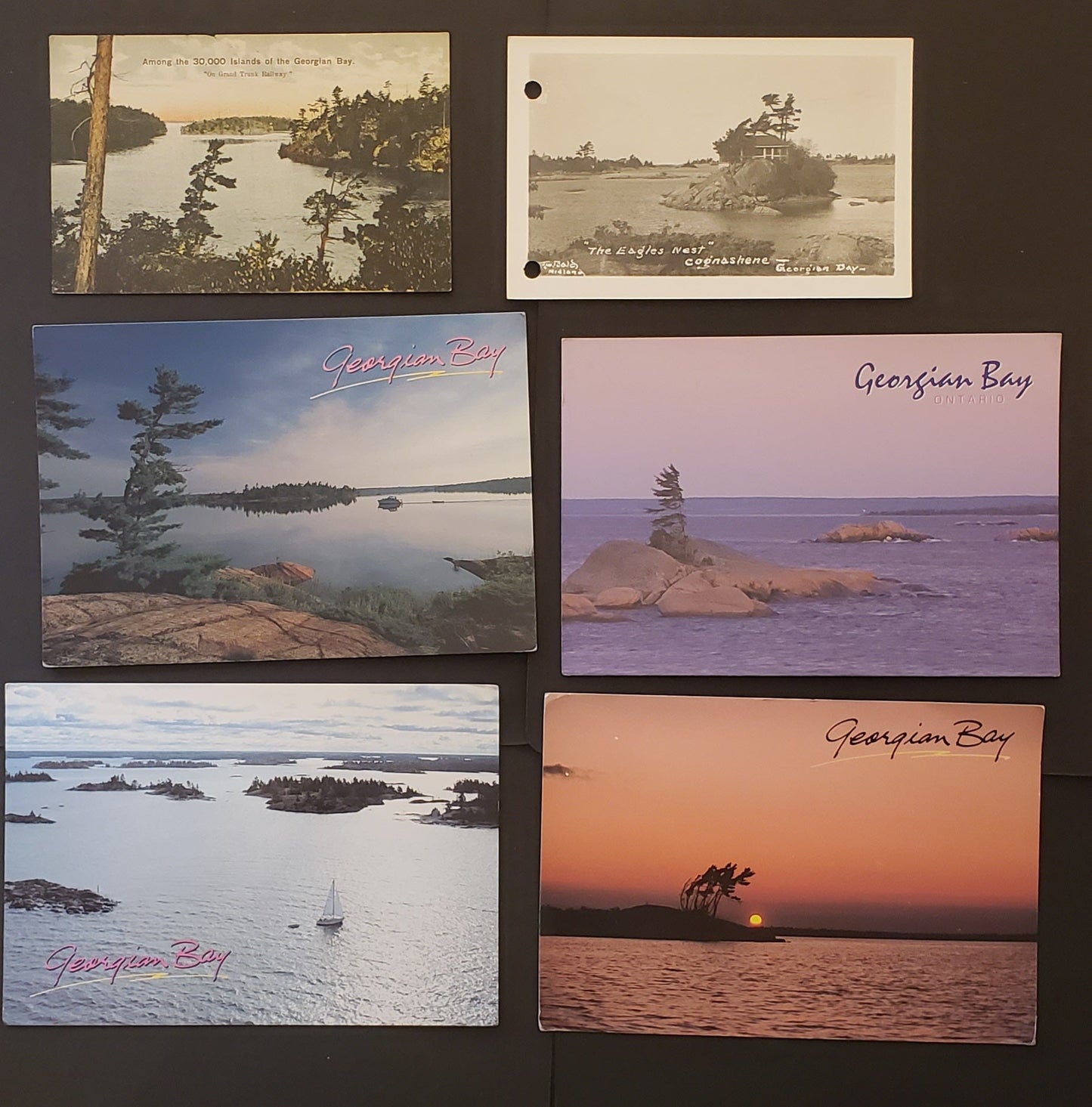 Group Of 6 Canadian Postcards Featuring Scenes From Georgia Bay, Ontario. Our Estimated Value Is $6.