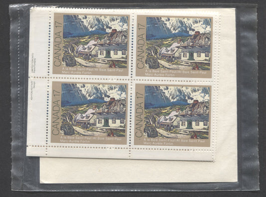 Canada #887i 17c Multicolored At Baie Saint-Paul, 1981 Canadian Painters, A VFNH Sealed Pack Of Inscription Blocks On DF/DF Paper With Type 4C DF Insert, Unitrade Cat. As Blocks $60