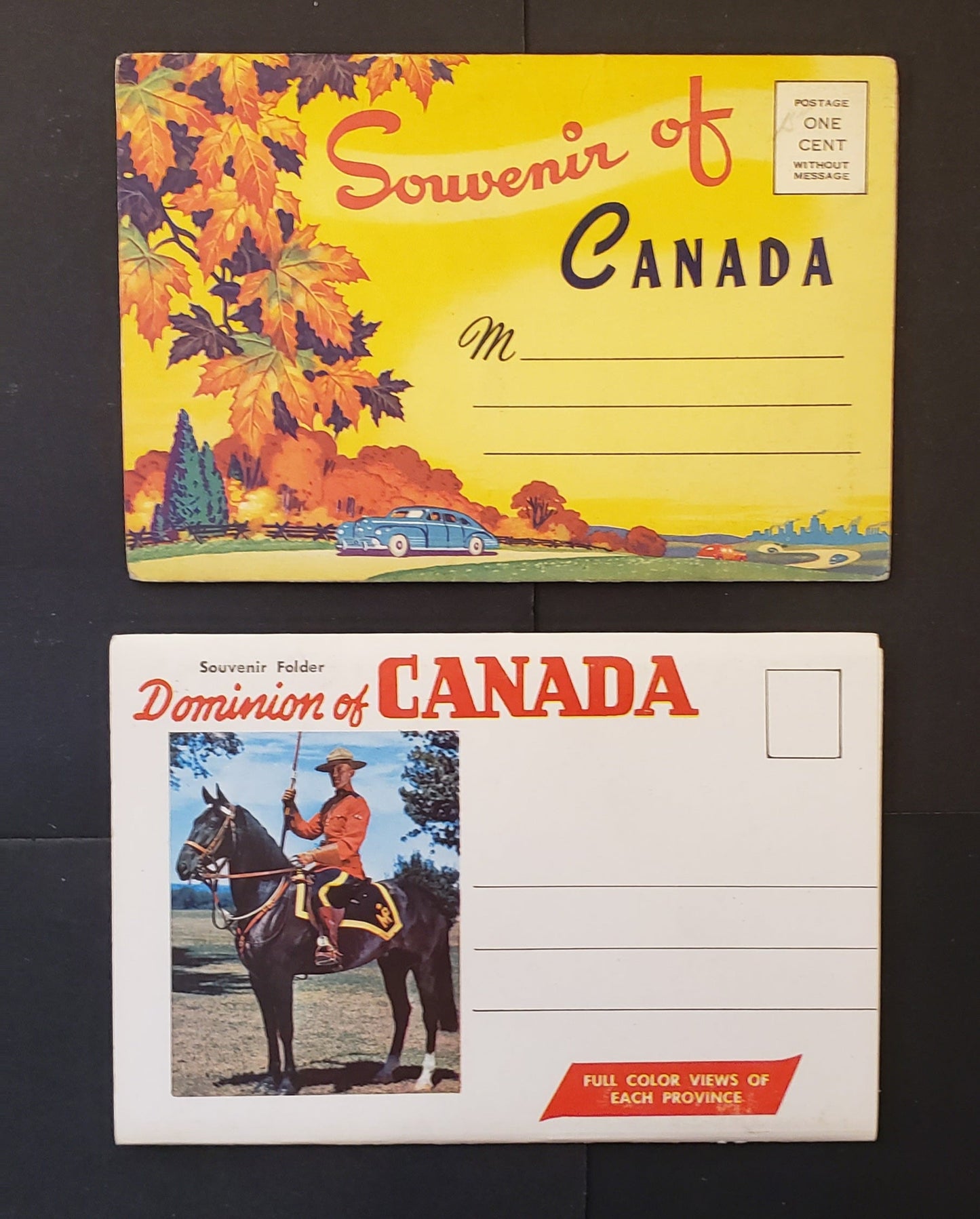 Group Of 2 Canadian Sovenir Folders Featuring Scenes Of Ontario, And Of The Provinces Of Canada. Our Estimated Value Is $10.
