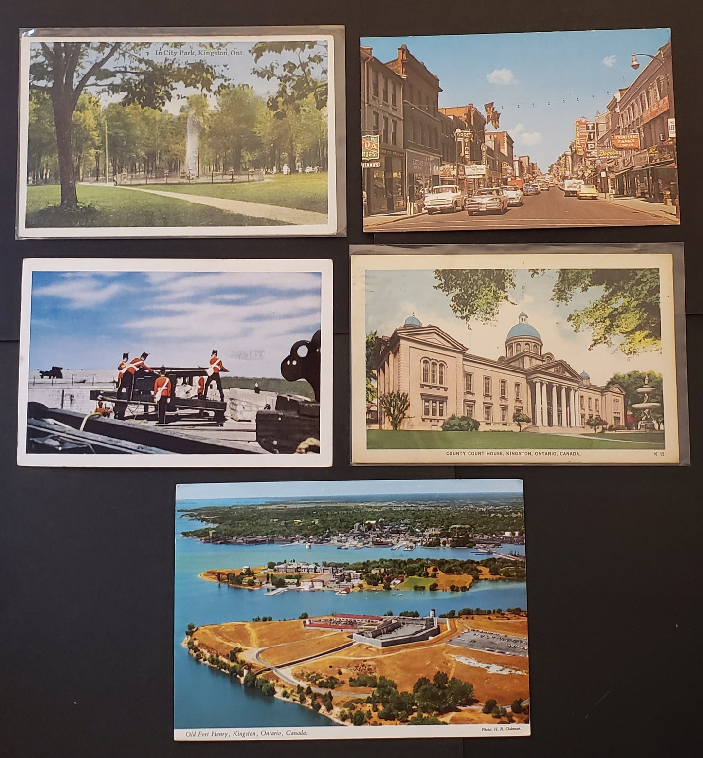 Group Of 5 Canadian Postcards Featuring Scenes Of Kingston, Ontario. Our Estimated Value Is $5.