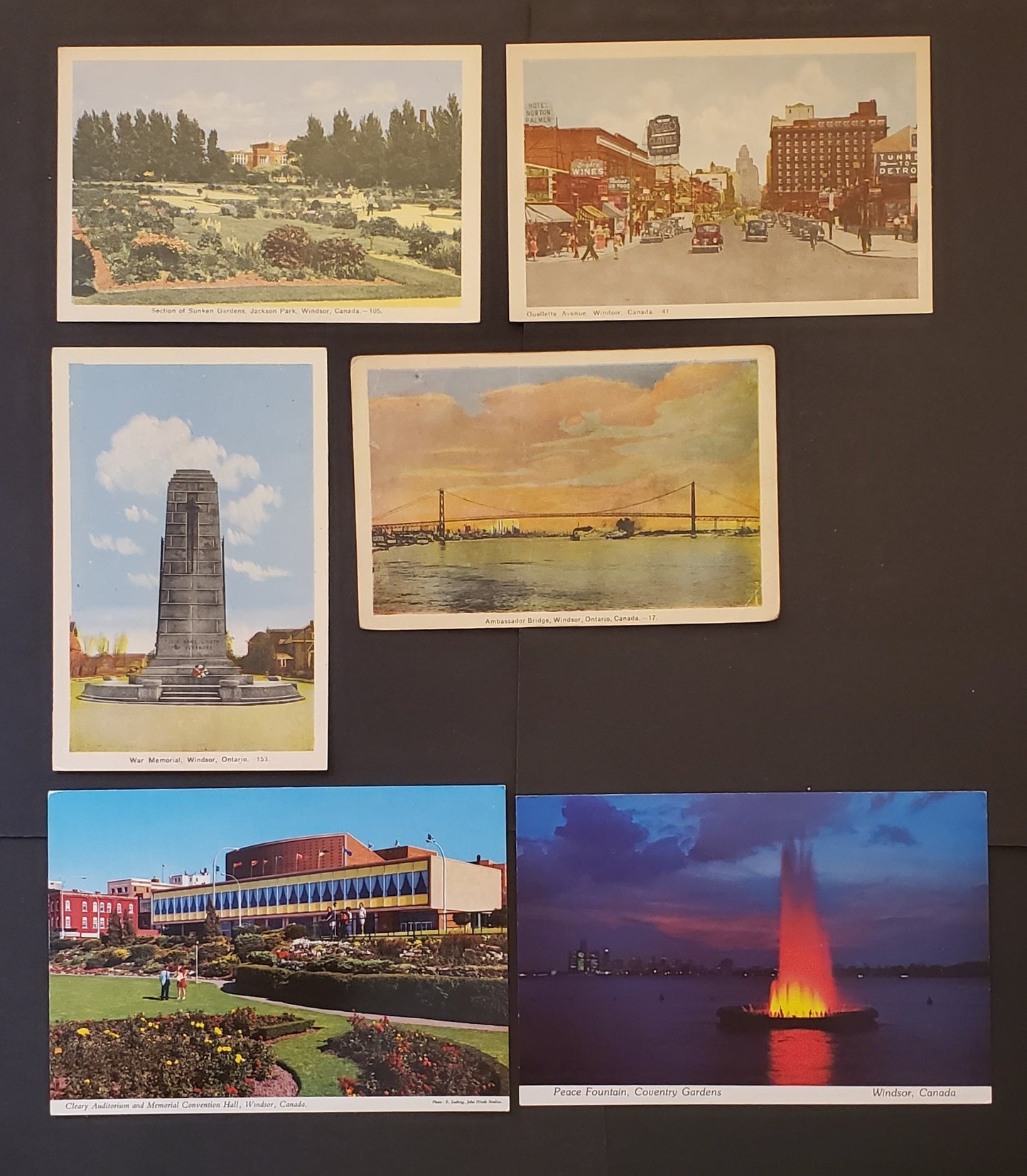 Lot  97 Group Of 6 Canadian Postcards Featuring Scenes Of Windor, Ontario. Our Estimated Value Is $6.