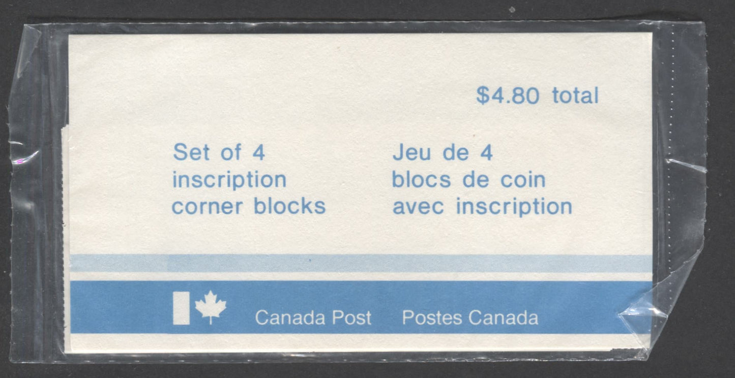 Canada #916 30c Multicoloured 1982 Repatriaton of Constitution Issue, Canada Post Sealed Pack of Inscription Blocks on DF/DF-fl Paper, With LF Type 4A  Insert Card, VFNH, Unitrade Cat. $12