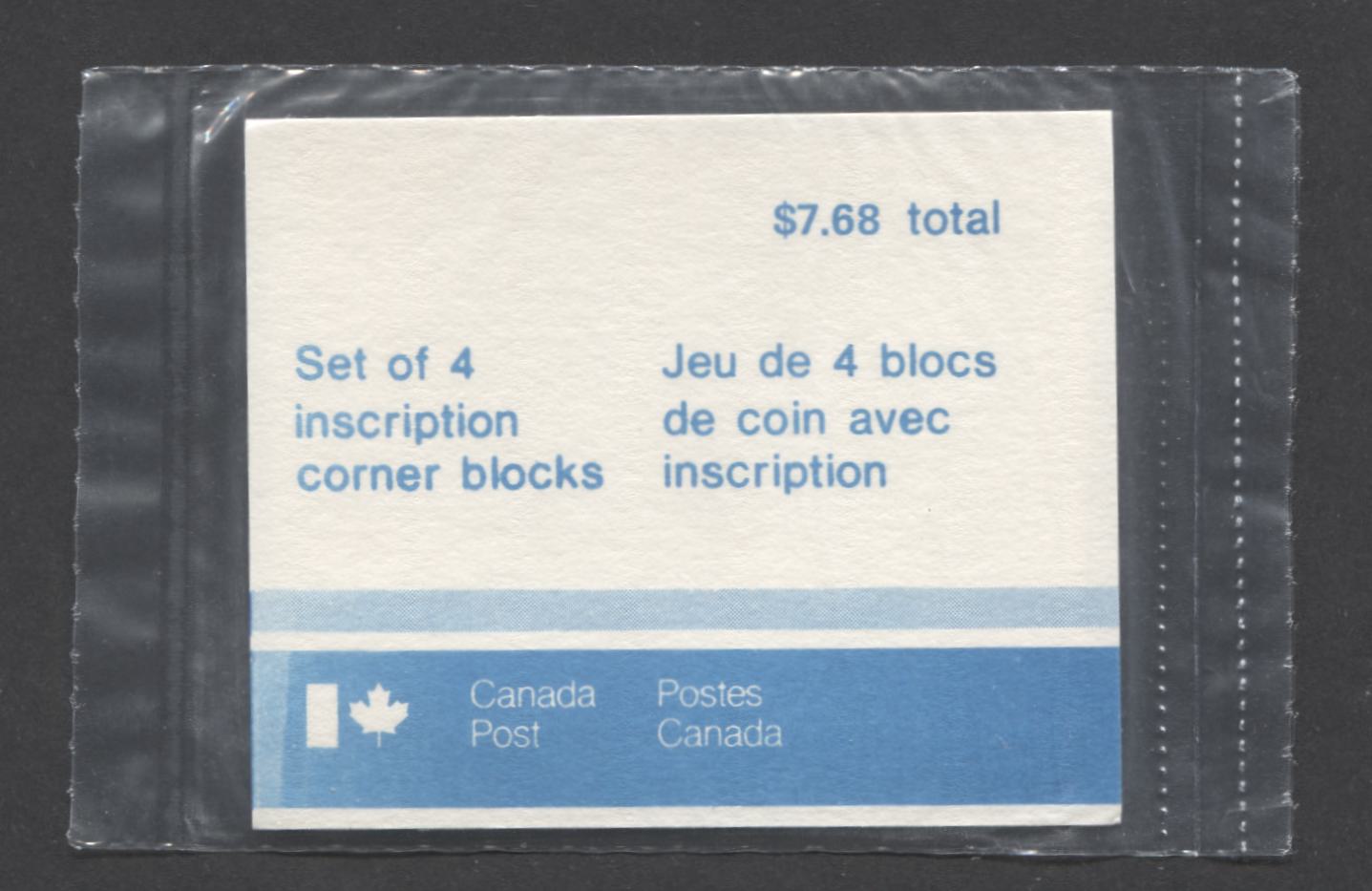 Canada #929ii 48c Multicoloured 1982-1987 Artifact and National Parks Issue, Canada Post Sealed Pack of Inscription Blocks on NF/NF Clark Paper, With DF Type 4B Insert Card, VFNH, Unitrade Cat. $30