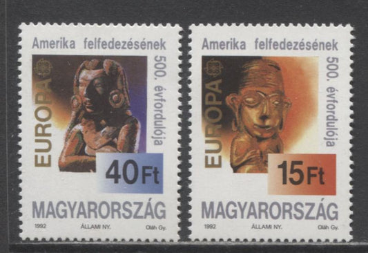 Lot 284 Hungary SC#3344/3345 1992 Europa Issue, 2 VFNH Singles, Click on Listing to See ALL Pictures, 2017 Scott Cat. $9.75 USD