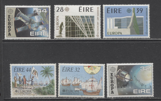 Lot 86 Ireland SC#689/865 1987-1997 Europa Issues, 6 VFNH Singles, Click on Listing to See ALL Pictures, 2017 Scott Cat. $18.5 USD