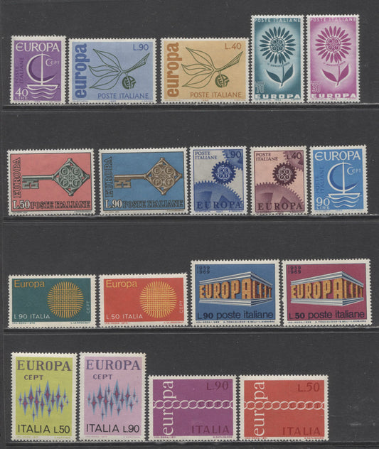 Lot 88 Italy SC#894/1066 1964-1972 Europa Issues, 2 VFNH Singles, Click on Listing to See ALL Pictures, 2017 Scott Cat. $5.3 USD