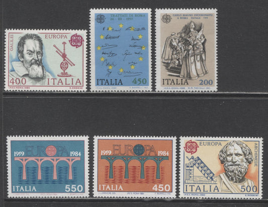 Lot 90 India SC#1513/1595 1982-1984 Europa Issues, 6 VFNH Singles, Click on Listing to See ALL Pictures, 2017 Scott Cat. $23.85 USD