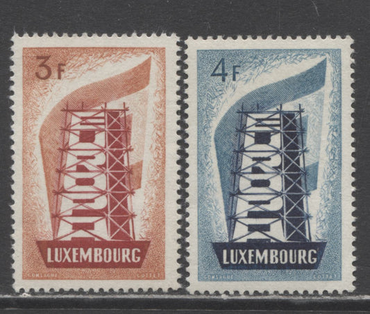 Lot 99 Luxembourg SC#319-320 1956 Europa Issue, 2 VFNH Singles, Click on Listing to See ALL Pictures, 2017 Scott Cat. $67 USD
