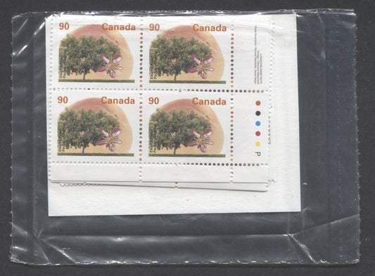 Lot 68 Canada #1374 90c Multicoloured 1995 International Rate Issue, Canada Post Sealed Pack of Inscription Blocks, CBN Printing On Unlisted LF Peterborough Paper, With HB Type 6A Insert Card, VFNH, Unitrade Cat. $50