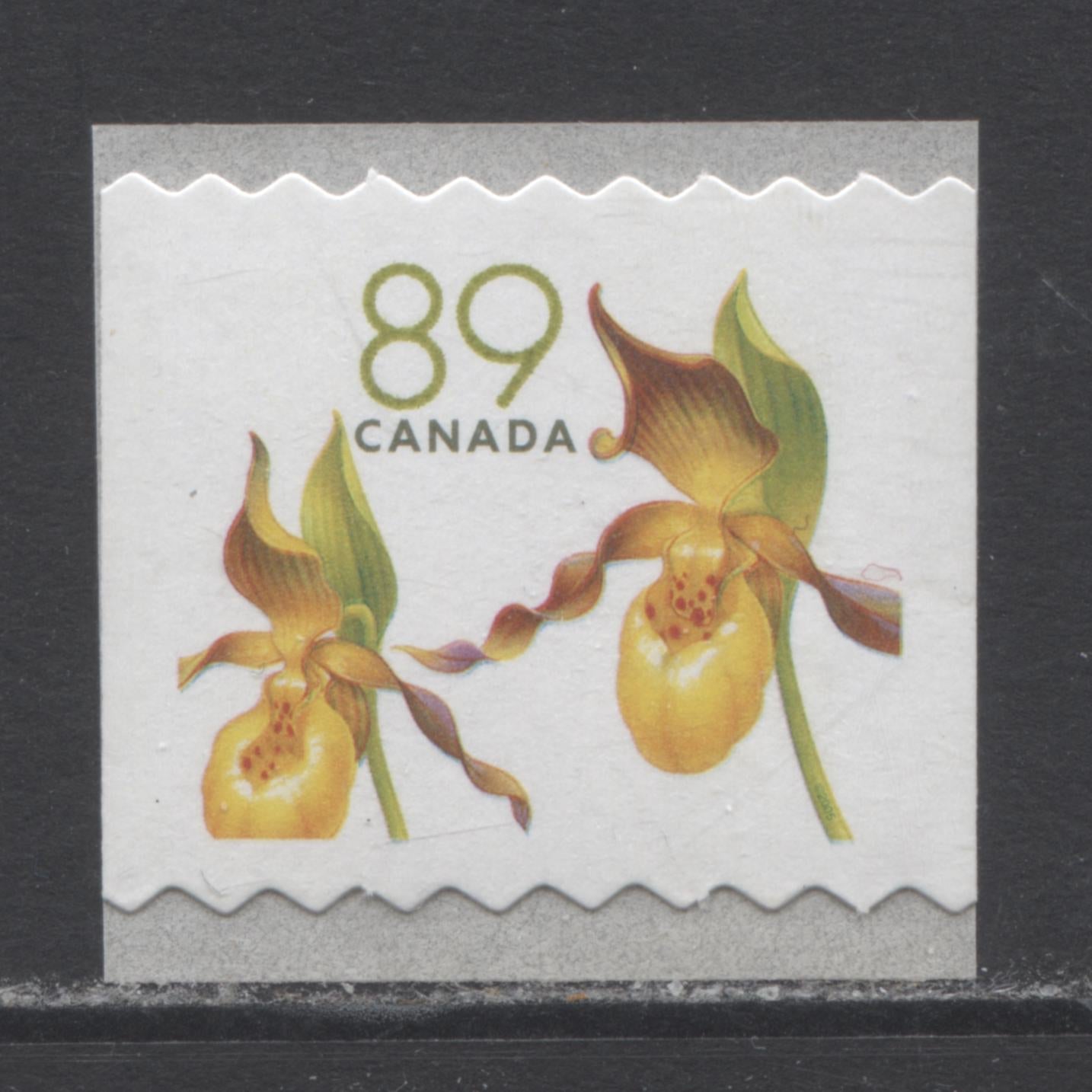 Lot 44 Canada #2129ix 89c Multicolored Yellow Lady's Slipper, 2005-2006 Flower Definitives (2) - Coils, A VFNH Single On DF Fasson Paper With Compound Die Cut, Weak Tagging $19