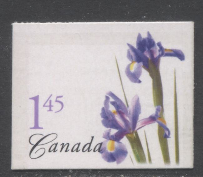 Lot 6 Canada #2082Tl $1.45 Multicolored Purple Dutch Iris, 2004 Flower Definitives - Bookets Issue, A VFNH Single With G3CB Tagging Error $50