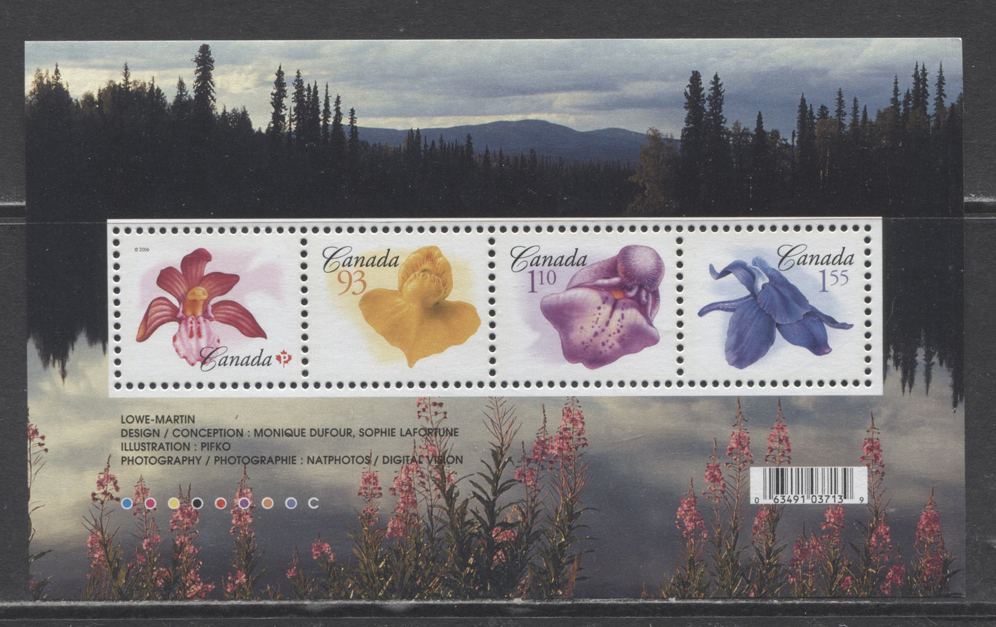 Lot 67 Canada #2194 4.09 Multicolored Spotted Coralroot - The Little Larkspur, 2006 Flower Definitives, A VFNH Souvenir Sheet On NF TRC Paper With Strong Tagging