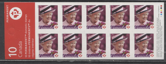 Lot 69 Canada #BK340 10x P(51c) Multicolored Queen Elizabeth II & Flags, 2006 Permanent Booklet, A VFNH Booklet Of 10 On DF/MF Fasson Paper
