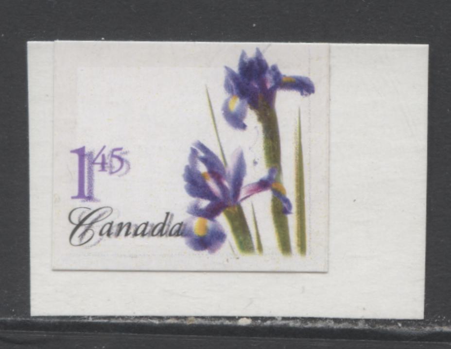 Lot 7 Canada #2082var $1.45 Multicolored Purple Dutch Iris, 2004 Flower Definitives - Bookets Issue, A VFNH Single With Double Print, Possible Fake, 4mm Tagging $20