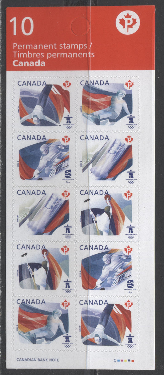 Lot 97 Canada #BK395F P(54c) Multicolored Freestyle Skating - Snowboarding, 2009 Olympic Definitive Booklets, A VFNH Counterfeit Booklet On HB/HF Paper, Untagged & With Blurred Microprinting In The Designs
