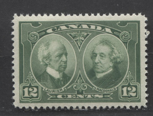 Lot 337 Canada #147 12c Green Laurier & Macdonald, 1927 Historical Issue, A VFNH Single