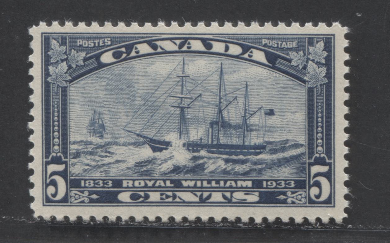 Lot 15 Canada #204 5c Steel Blue 1934 Royal William Issue, A VFNH Example With Yellowish Cream Gum
