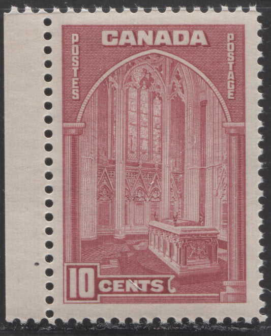 Lot 16 Canada #241a 10c Pale Dull Carmine Rose, 1938 Pictorial Issue, A VFNH Single On Vertical Ribbed Paper With Deep Cream Satin Gum