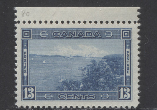 Lot 346 Canada #242 13c Deep Blue, 1938 Pictorial Issue, A VFNH Single On Vertical Wove Paper With Crackly Cream Gum
