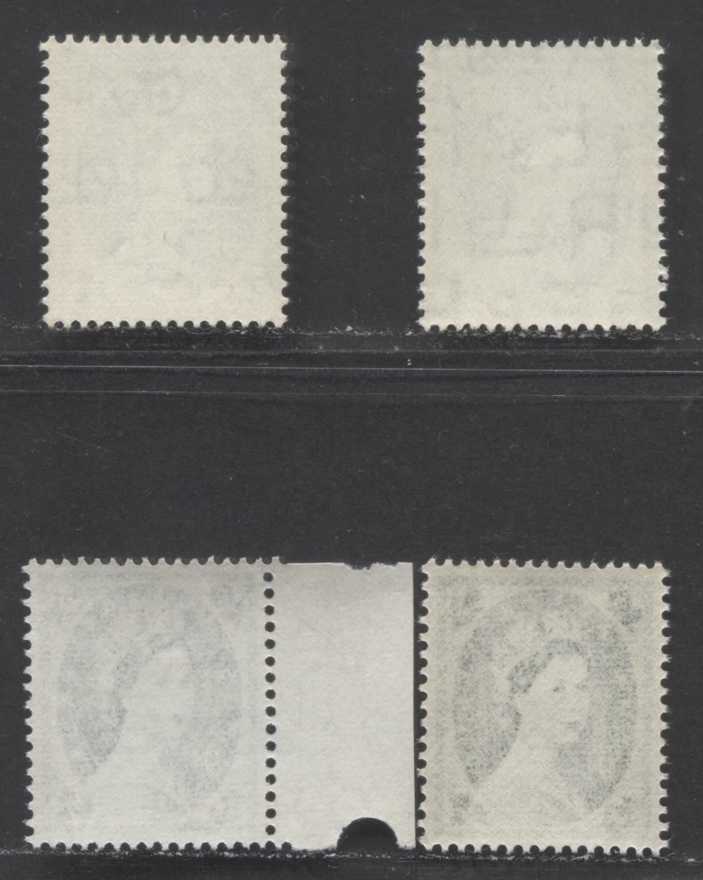 Lot 24 Great Britain SG#526/617c 9d Bronze Green 1952-1967 Wilding Issue, A Specialized Group of 4 VFNH Stamps, Being Several Listed Varieties, Plus Some Unlisted Ones, Estimated Value $28