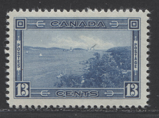 Canada #242 13c Paler Blue, 1938 Pictorial Issue, A VFOG Single On Horizontal Mesh Paper With Yellowish Semi Gloss Cream Gum