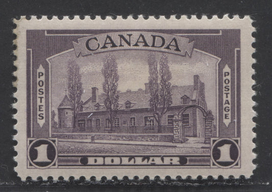 Lot 69 Canada #245 $1 Dull Reddish Violet, 1938 Pictorial Issue, A VFOG Single On Horizontal Ribbed Paper With Streaky Yellowish Gum, Type 1