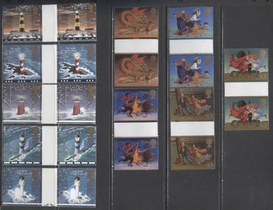Great Britain SG#2034/2054 1998 Lighthouses, National Health Service & Fantasy Novels, 14 VFNH Gutter Pairs, Click on Listing to See ALL Pictures, Estimated Value $26.4 CDN