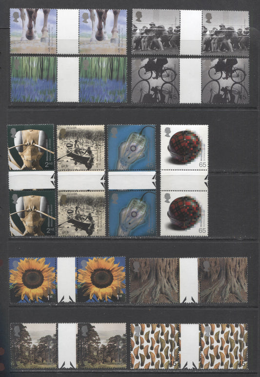 Lot 34 Great Britain SG#2152/2164 2000 Millennium Series, Sets 19-21, 12 VFNH Gutter Pairs, Click on Listing to See ALL Pictures, Estimated Value $34.23 CDN