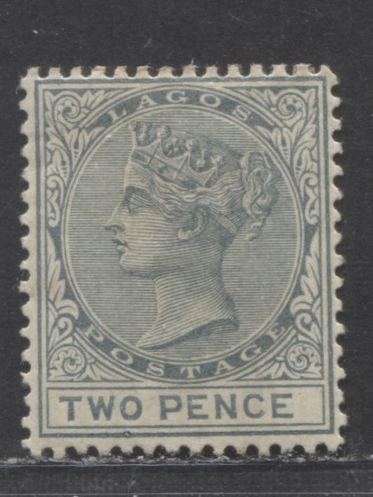 Lot 87 Lagos SC#17 2d Gray 1884-1886 Colour Changes & New Values, Crown CA Watermark, Perf 14 Comb With Smoother Gum, A VFOG Example, Click on Listing to See ALL Pictures, 2022 Scott Classic Cat. $100 USD