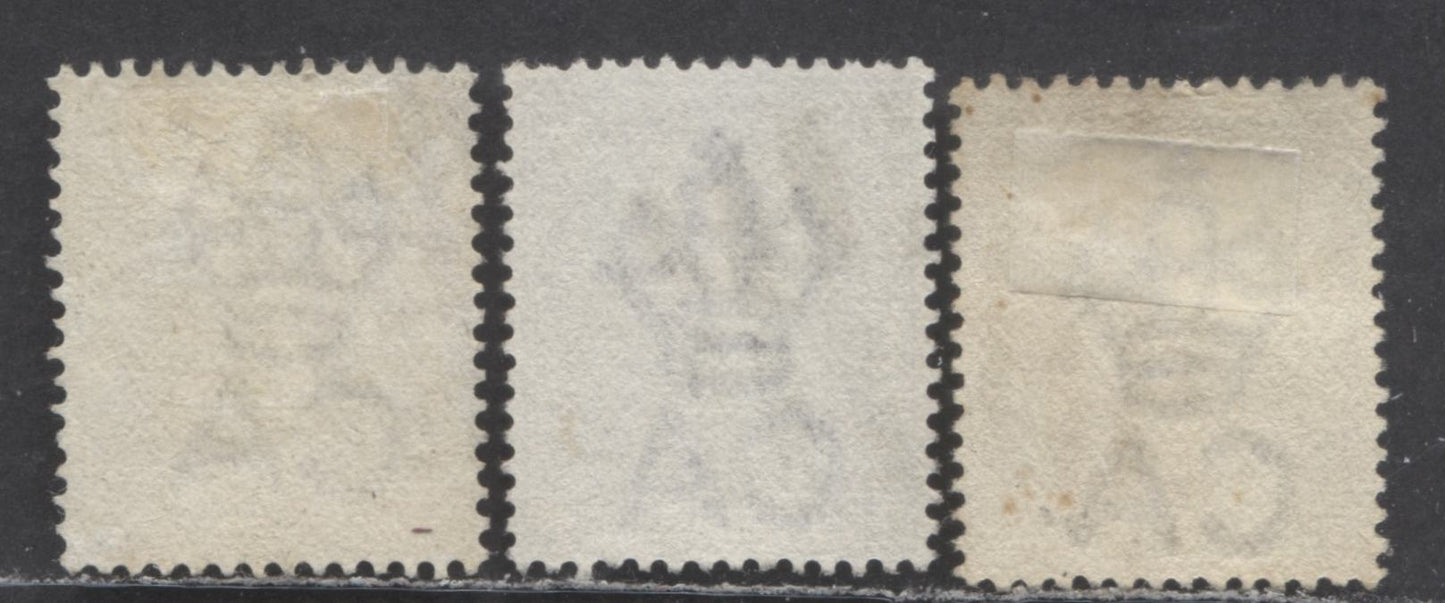 Lot 95 Lagos SC#23 4d Bluish Violet, Dull Violet & Gray Violet 1884-1886 Colour Changes, Crown CA Watermark, Perf 14 Comb, 3 Fine/Very Fine Used Examples, Different Printings, Click on Listing to See ALL Pictures, 2022 Scott Classic Cat. $37.5 USD