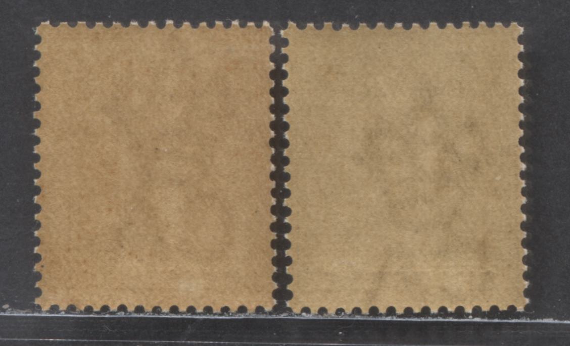 Lot 98 Lagos SC#26/31 1884-1886 Colour Changes & New Values, Crown CA Watermark, 6d Olive Green & 1/- Brown Orange And Dull Orange, Perf 14 Comb With Smooth Brownish Gum, 2 VFNH Singles, Estimated Value $60 USD