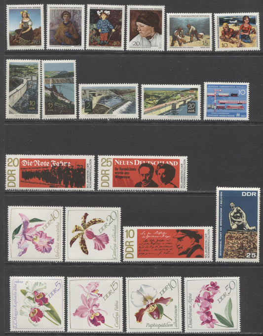 German Democratic Republic SC#1022/1062 1968 Weather Ulbricht - Flowers Issues, 30 VFNH Singles, Click on Listing to See ALL Pictures, 2017 Scott Cat. $13.4 USD