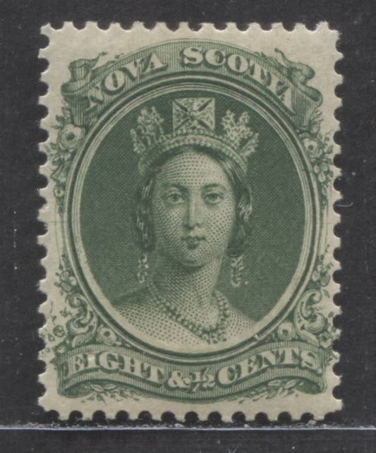 Lot 7 Nova Scotia #11a 8 1/2c Green Queen Victoria, 1860-1863 Cents Issue, A VFOG Single On White Paper, Perf. 11.75