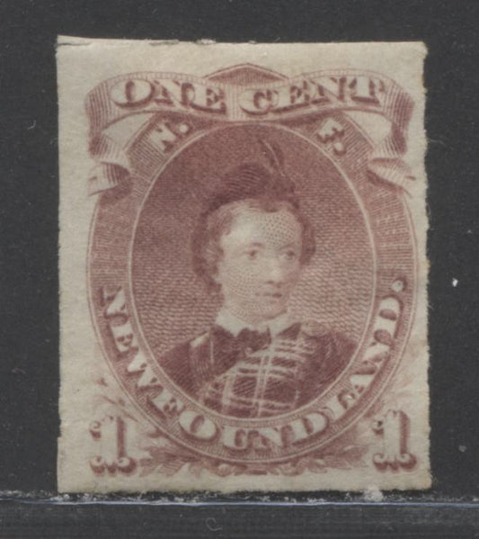 Lot 84 Newfoundland #37 1c Brown Lilac Edward, Prince Of Wales, 1876 - 1879 Rouletted Cents Issue, A FOG Single
