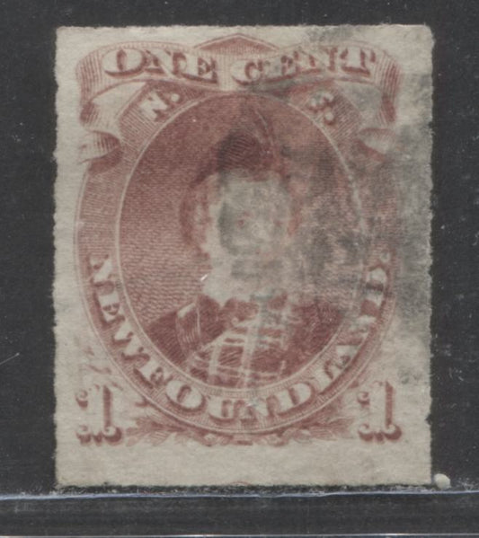 Lot 86 Newfoundland #37 1c Brown Lilac Edward, Prince Of Wales, 1876 - 1879 Rouletted Cents Issue, A Fine Used Single