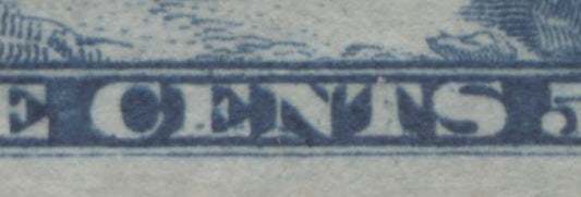 Lot 92 Newfoundland #40ii 5c Blue Harp Seal, 1876 - 1879 Rouletted Cents Issue, A Fine Unused Single, With Misplaced Entry