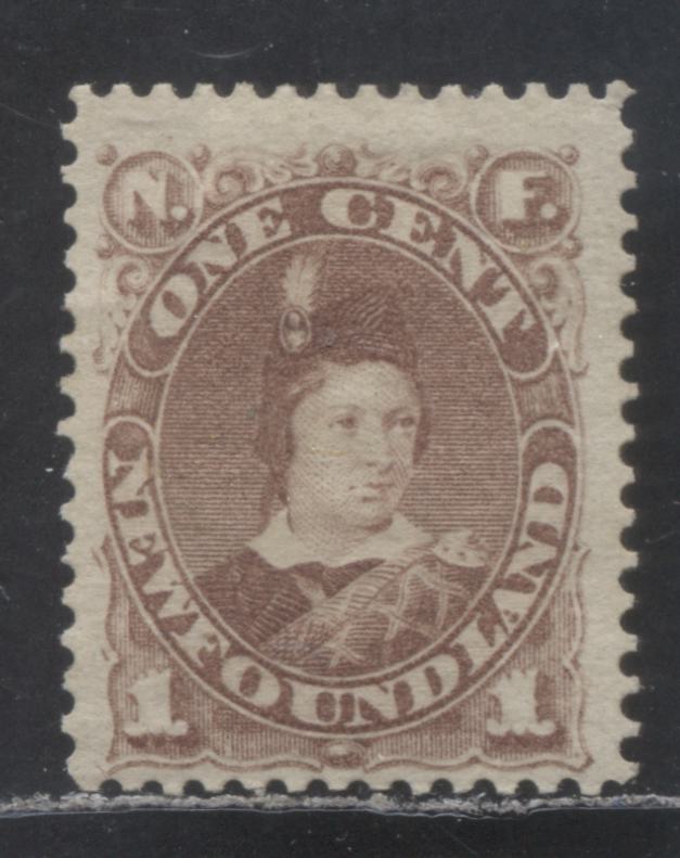 Lot 97 Newfoundland #41 1c Violet Brown Edward, Prince Of Wales, 1880-1886 Third Cents Issue, A Fine Partly OG Single On Horizontal Wove Paper, Perf 12.25 x 12.1