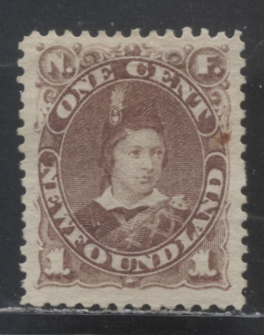 Lot 98 Newfoundland #41 1c Deep Violet Brown Edward, Prince Of Wales, 1880-1886 Third Cents Issue, A Very Fine Unused Single With Perf 12