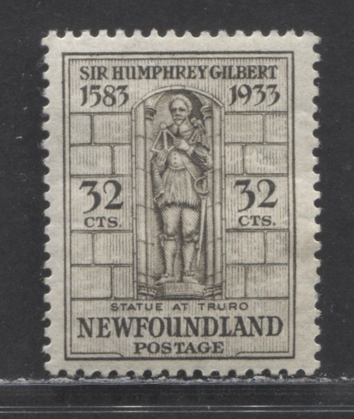 Lot 285 Canada #225ii 32c Gray Gilbert Statue, 1933 Sir Humphrey Gilbert Issue, A VFOG Single With Inverted Watermark & Reversed Perf 13.7 x 13.5