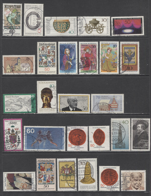 Germany SC#1208/1294 1976-1979 Commemoratives, 44 Very Fine Used Singles, Click on Listing to See ALL Pictures, 2022 Scott Classic Cat. $14.75 USD
