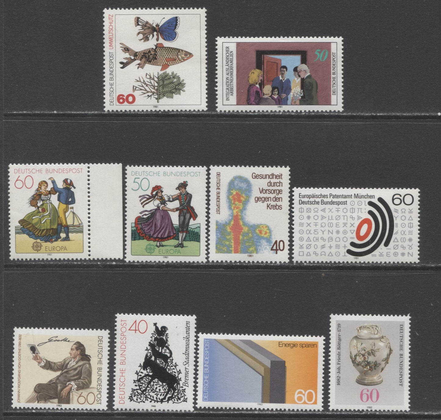 Germany SC#1321/1369 1980-1982 Commemoratives, 25 VFNH Singles, Click on Listing to See ALL Pictures, 2022 Scott Classic Cat. $23.7 USD