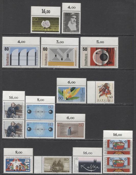 Germany SC#1385-1398 1983 Commemoratives, 14 VFNH Singles, Click on Listing to See ALL Pictures, 2022 Scott Classic Cat. $22.55 USD