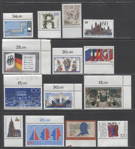 Lot 21 Germany SC#1552/1593 1986-1990 Commemoratives, 14 VFNH Singles, Click on Listing to See ALL Pictures, 2022 Scott Classic Cat. $20.6 USD