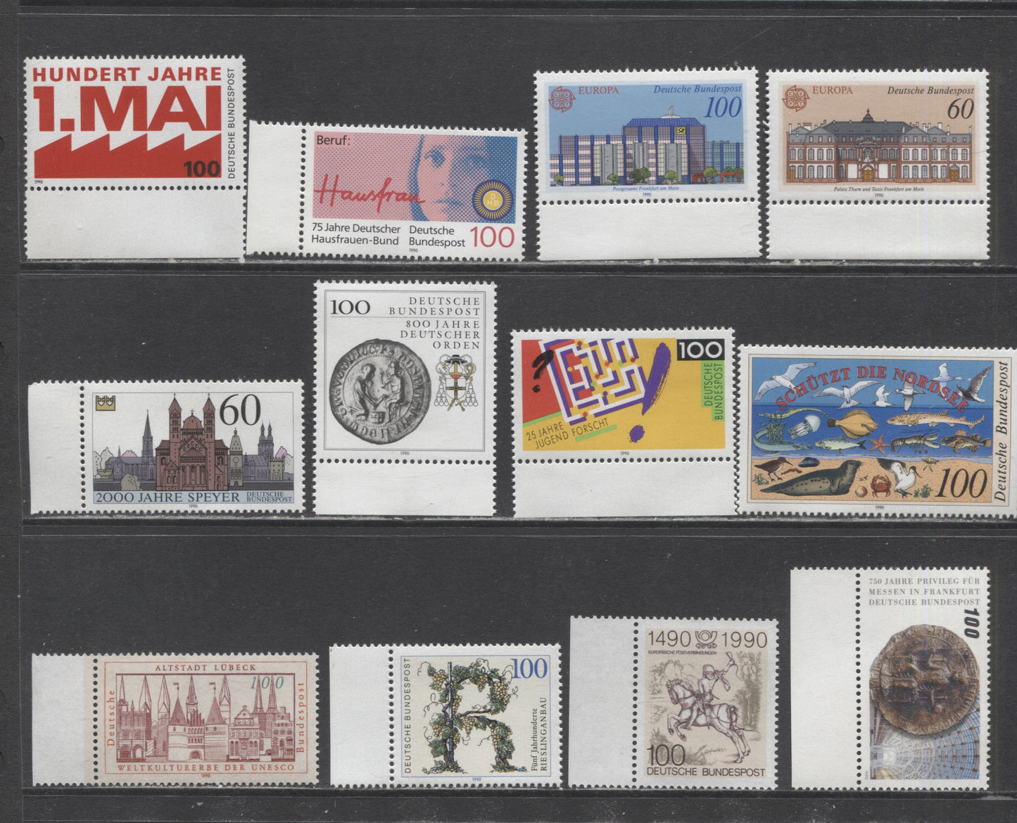 Germany SC#1591-1602 1990 Speyer - Europa, 12 VFNH Singles, Click on Listing to See ALL Pictures, 2022 Scott Classic Cat. $17.9 USD