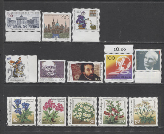 Lot 33 Germany SC#1620/1634 1991 Pharmacy Profession - Flowers, 14 VFNH Singles, Click on Listing to See ALL Pictures, 2022 Scott Classic Cat. $18.65 USD