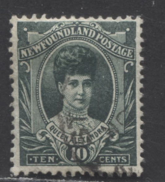 Lot 69 Newfoundland #112 10c Deep Myrtle Green Queen Alexandra, 1911 Royal Family Coronation Of King George V Issue, A Fine Used Single With Perf 13.8x14.2 Comb